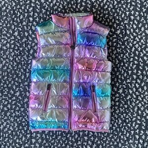 Appaman Iridescent Rainbow Puffer Vest - Pink, Purple, Blue, Teal